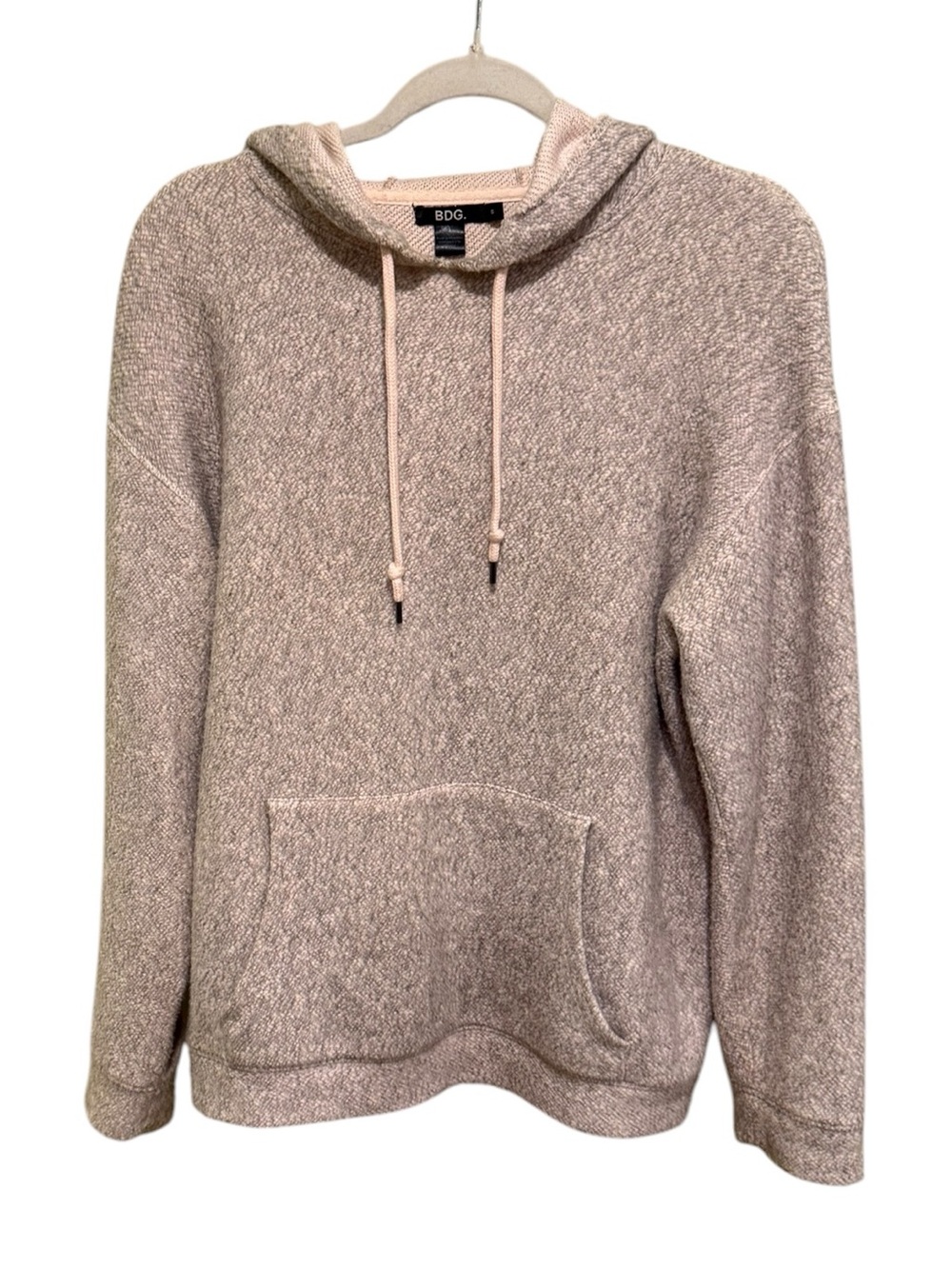 NWOT Urban Outfitters BDG Heathered Beige/Light Pink Hoodie Sweater - Size S
